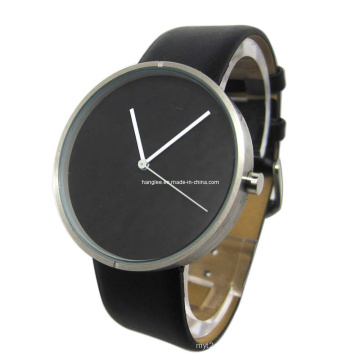 Reloj clásico de acero inoxidable con esfera negra (HAL-1275)